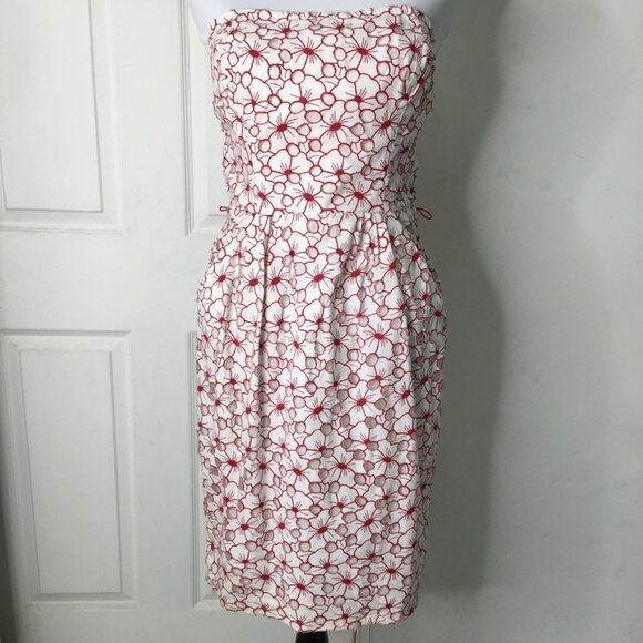 Jean Paul Gaultier for Target Juniors Floral Strapless Mini Dress Size 9 Red - Picture 1 of 16